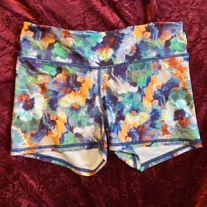 Cute Colorful American Eagle Flower Spandex Running Shorts